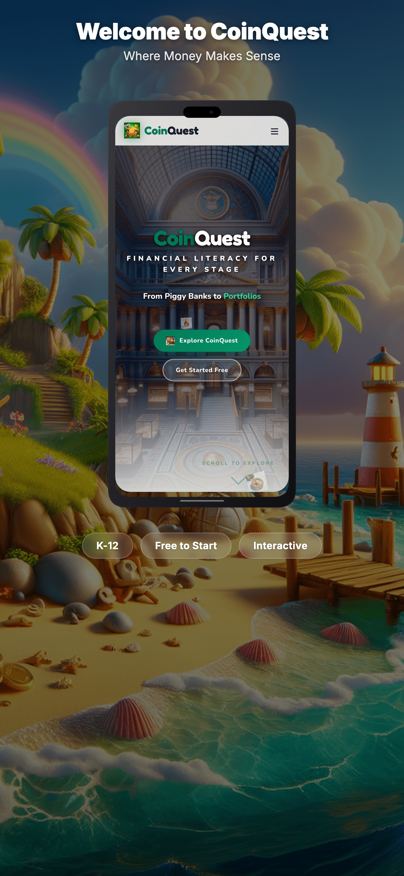CoinQuest app screen 1